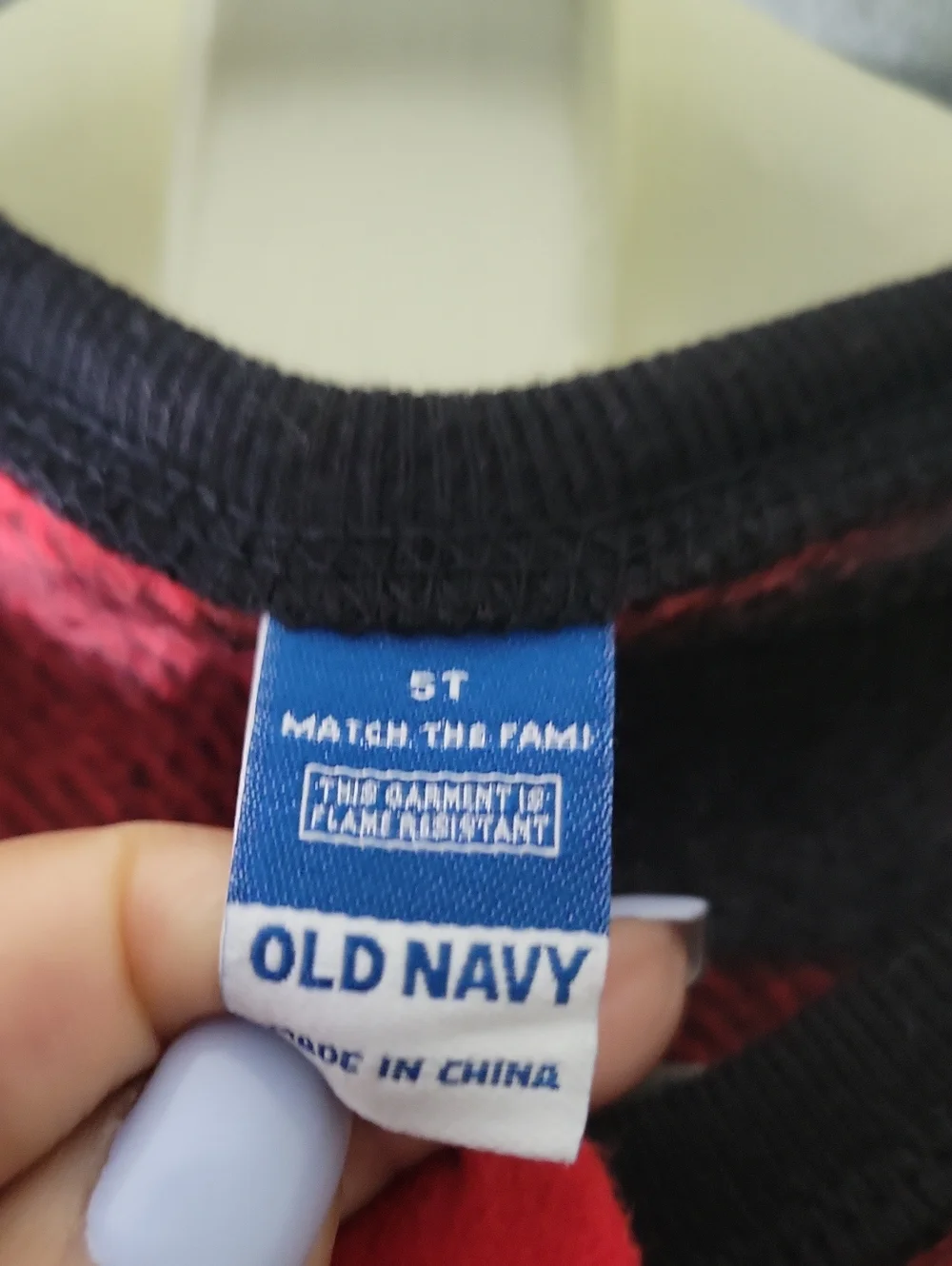 Old Navy Red and Black Buffalo Plaid Footed One-Piece Pajamas